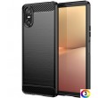 Sony Xperia 10 VI Удароустойчив Carbon Fiber Калъф и Протектор