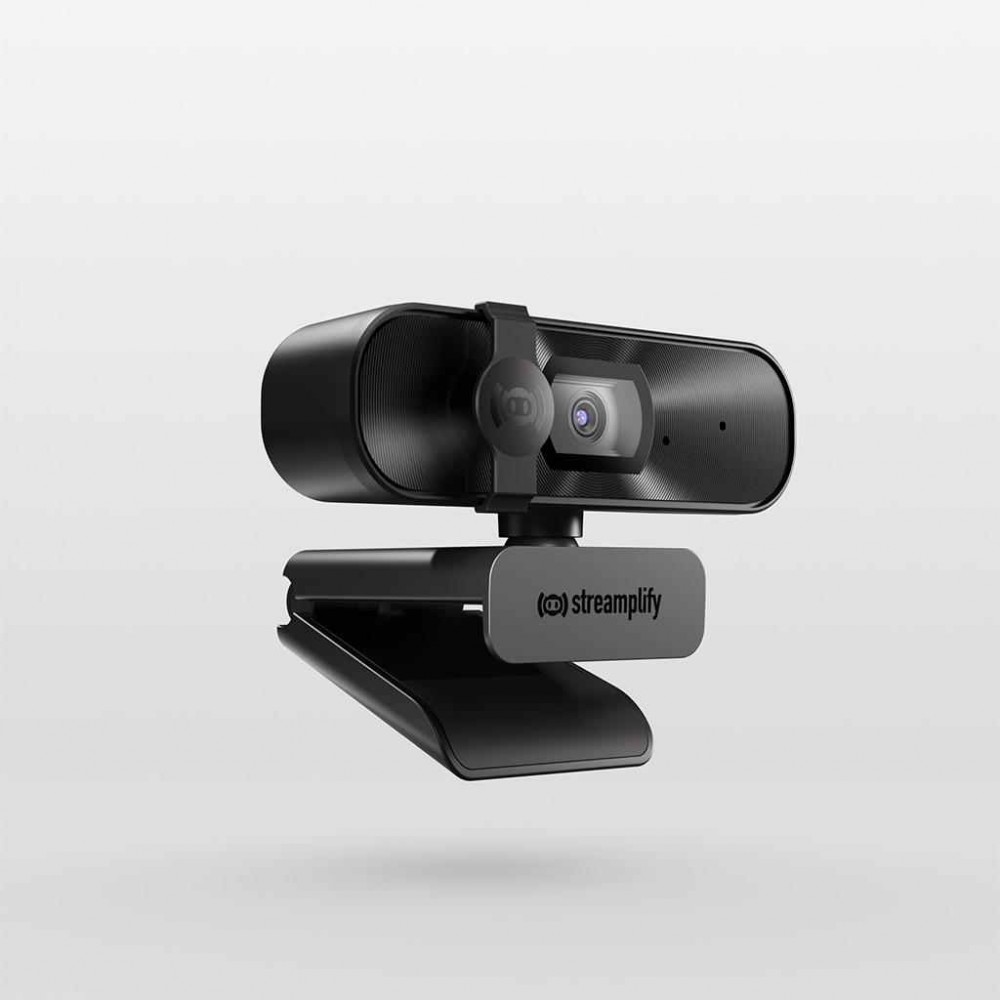 Streamplify CAM Mini Уеб Камера с Микрофон, Full HD 1080p, 2 MP CMOS, Автоматична Корекция на Светлината и Затвор на Обектива – Черен – SPCW-CMFH221.11