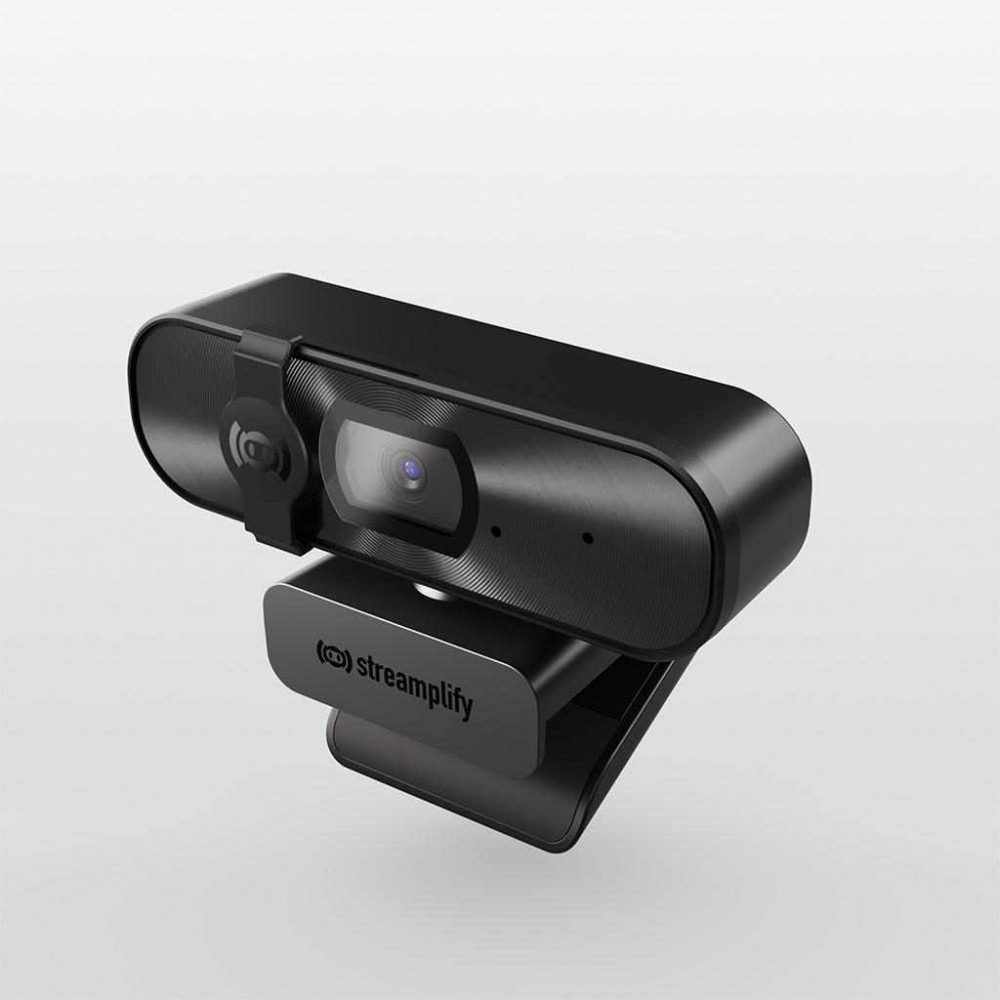 Streamplify CAM Mini Уеб Камера с Микрофон, Full HD 1080p, 2 MP CMOS, Автоматична Корекция на Светлината и Затвор на Обектива – Черен – SPCW-CMFH221.11