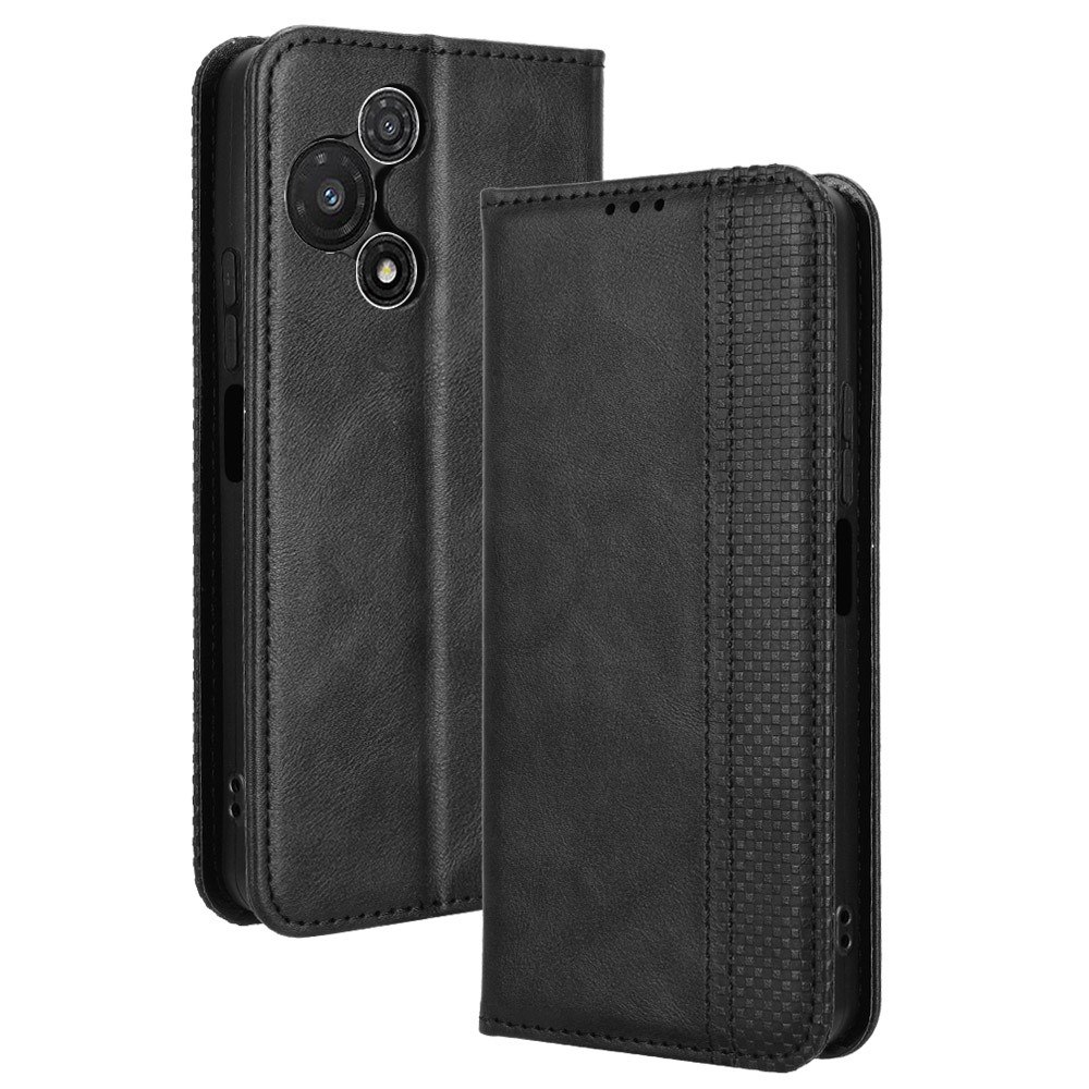 Калъф-портфейл за TCL 60R 5G - Ретро кожен, Мозаечен бордюр, Стойка, 3 слотa за карти, Вкл. Протектор, 4 Цвята
