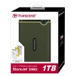 Transcend StoreJet M3 1TB - Външен твърд диск USB 3.1, Anti-Shock - Military Green