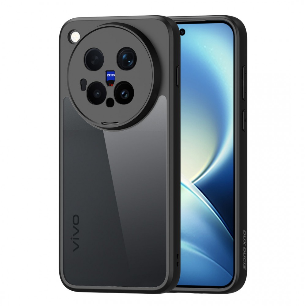 Калъф за vivo X500 Pro Max 5G DUX DUCIS Aimo Series Прозрачен PC + TPU със Защита при Падане и Скрийн Протектор – Черен