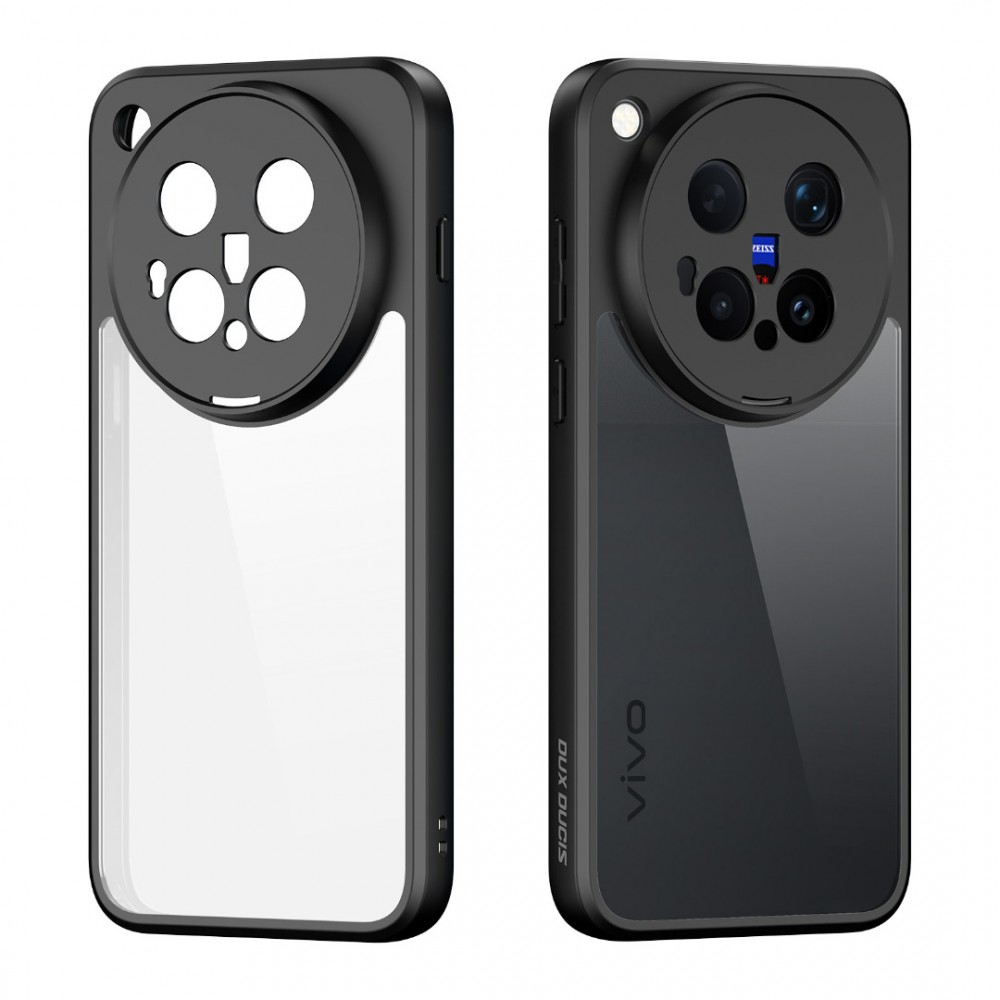 Калъф за vivo X500 Pro Max 5G DUX DUCIS Aimo Series Прозрачен PC + TPU със Защита при Падане и Скрийн Протектор – Черен