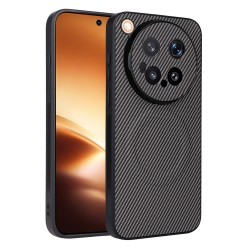 Калъф за vivo X500 Pro Max 5G с Карбонова Текстура, PU Кожа, TPU + PC, Метален Пръстен за Магнитна Стойка и Скрийн Протектор – 4 цвята