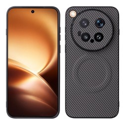 Калъф за vivo X500 Pro Max 5G с Карбонова Текстура, PU Кожа, TPU + PC, Метален Пръстен за Магнитна Стойка и Скрийн Протектор – 4 цвята