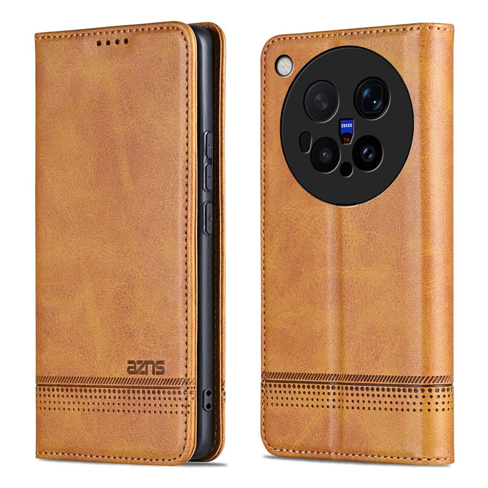 Калъф за vivo X500 Pro Max 5G AZNS от PU Кожа с Поставка, Джобове за Карти и Пари и Скрийн Протектор – 6 цвята