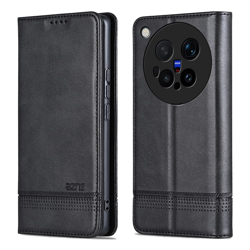 Калъф за vivo X500 Pro Max 5G AZNS от PU Кожа с Поставка, Джобове за Карти и Пари и Скрийн Протектор – 6 цвята