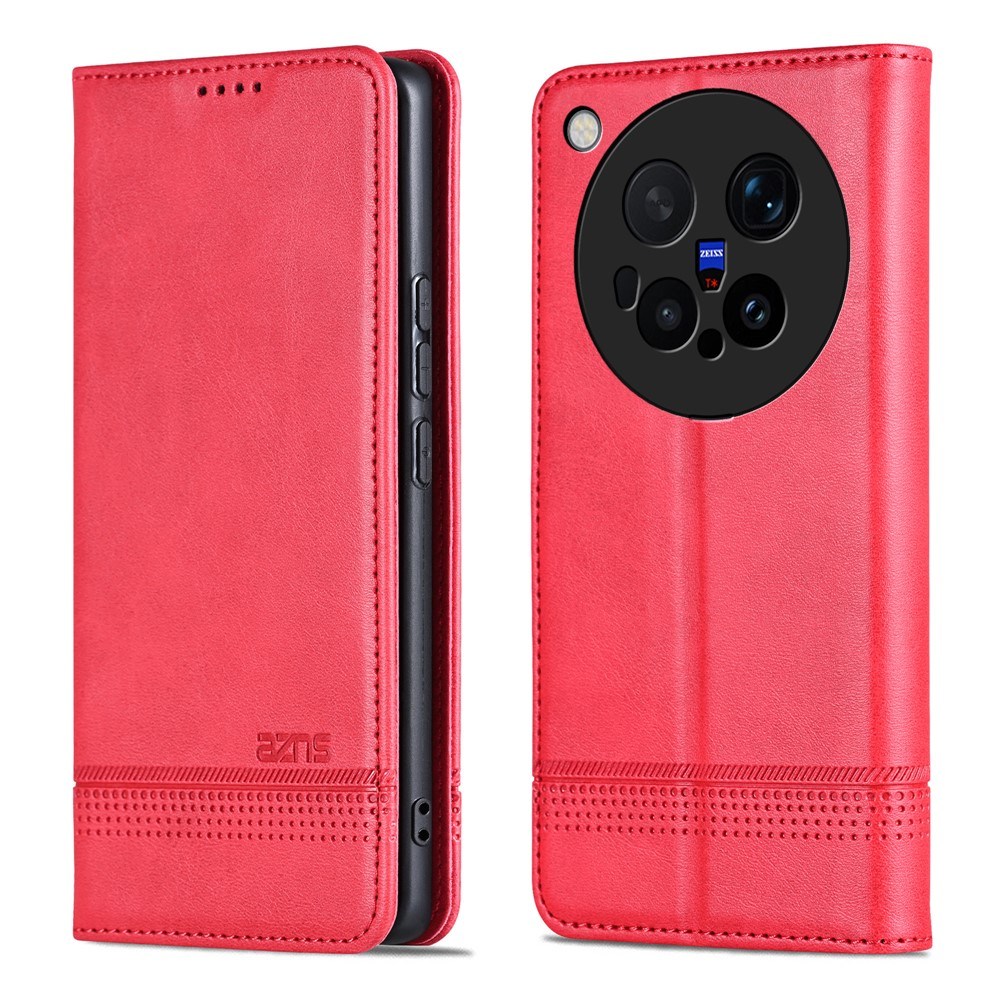 Калъф за vivo X500 Pro Max 5G AZNS от PU Кожа с Поставка, Джобове за Карти и Пари и Скрийн Протектор – 6 цвята