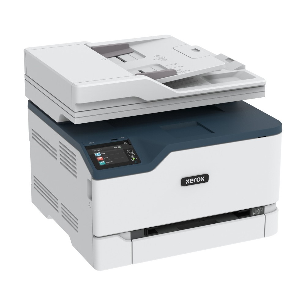 Лазерно МФУ Xerox C235 - Цветно, 22 ppm, Дуплекс, Wi-Fi, Ethernet, 2.4" Сензорен екран, 250 листа, Бяло-Синьо
