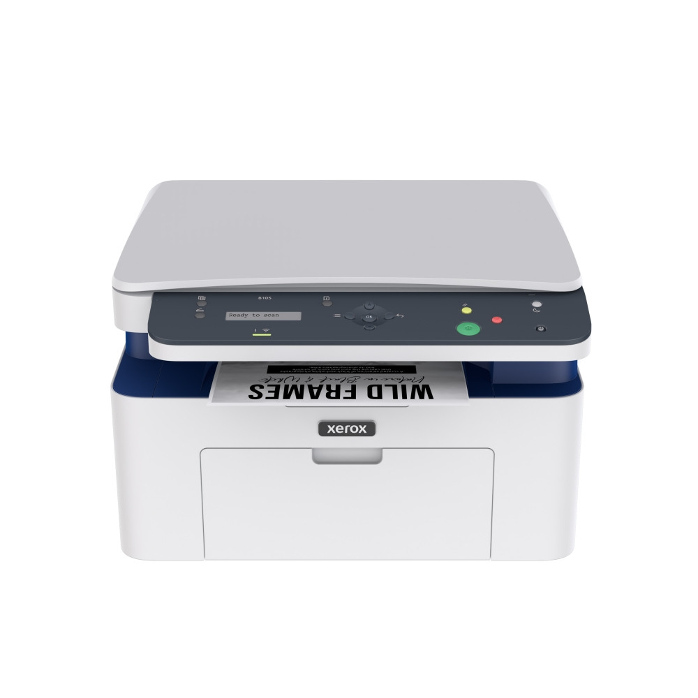 Xerox B105 МФУ - A4 Моно Печат/Копир/Скен, Wi-Fi, 20ppm - Бял/Син