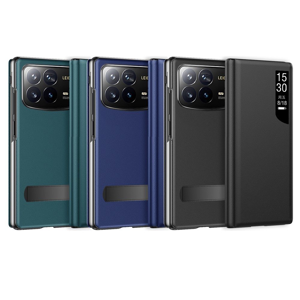 Калъф с Прозорец и Стойка за Xiaomi Mix Fold 4 5G - PU Кожа, Магнитно затваряне, Вкл. Протектор - 3 Цвята