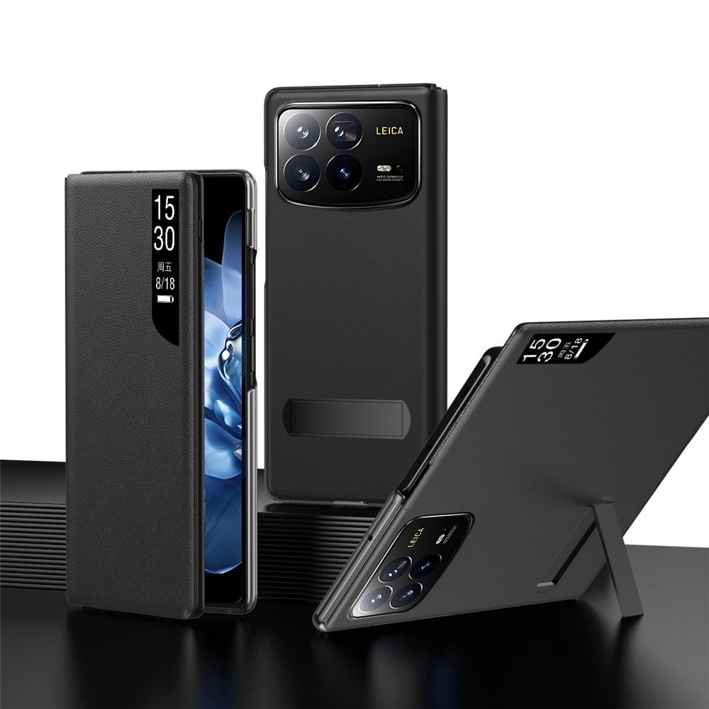 Калъф с Прозорец и Стойка за Xiaomi Mix Fold 4 5G - PU Кожа, Магнитно затваряне, Вкл. Протектор - 3 Цвята