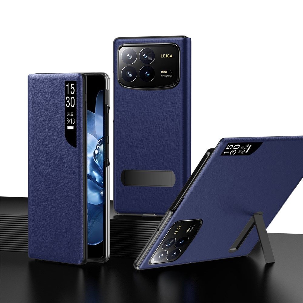 Калъф с Прозорец и Стойка за Xiaomi Mix Fold 4 5G - PU Кожа, Магнитно затваряне, Вкл. Протектор - 3 Цвята