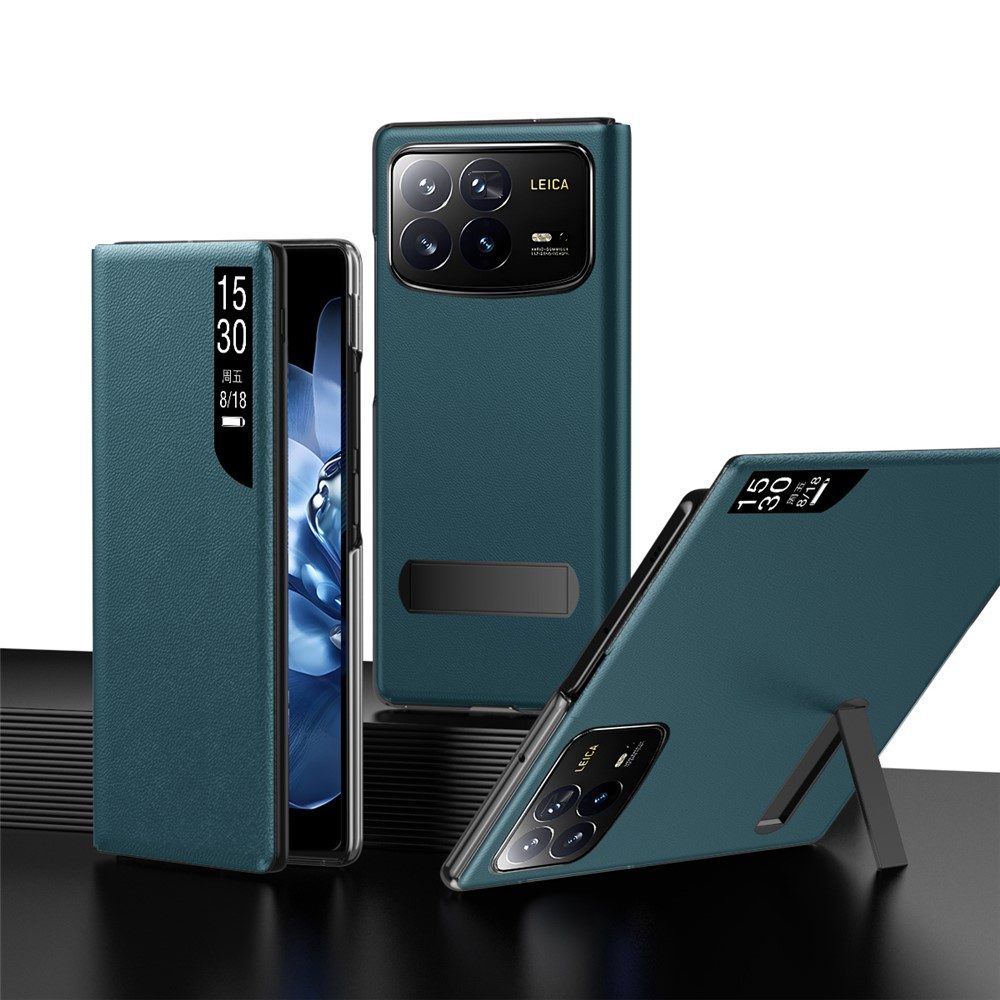 Калъф с Прозорец и Стойка за Xiaomi Mix Fold 4 5G - PU Кожа, Магнитно затваряне, Вкл. Протектор - 3 Цвята