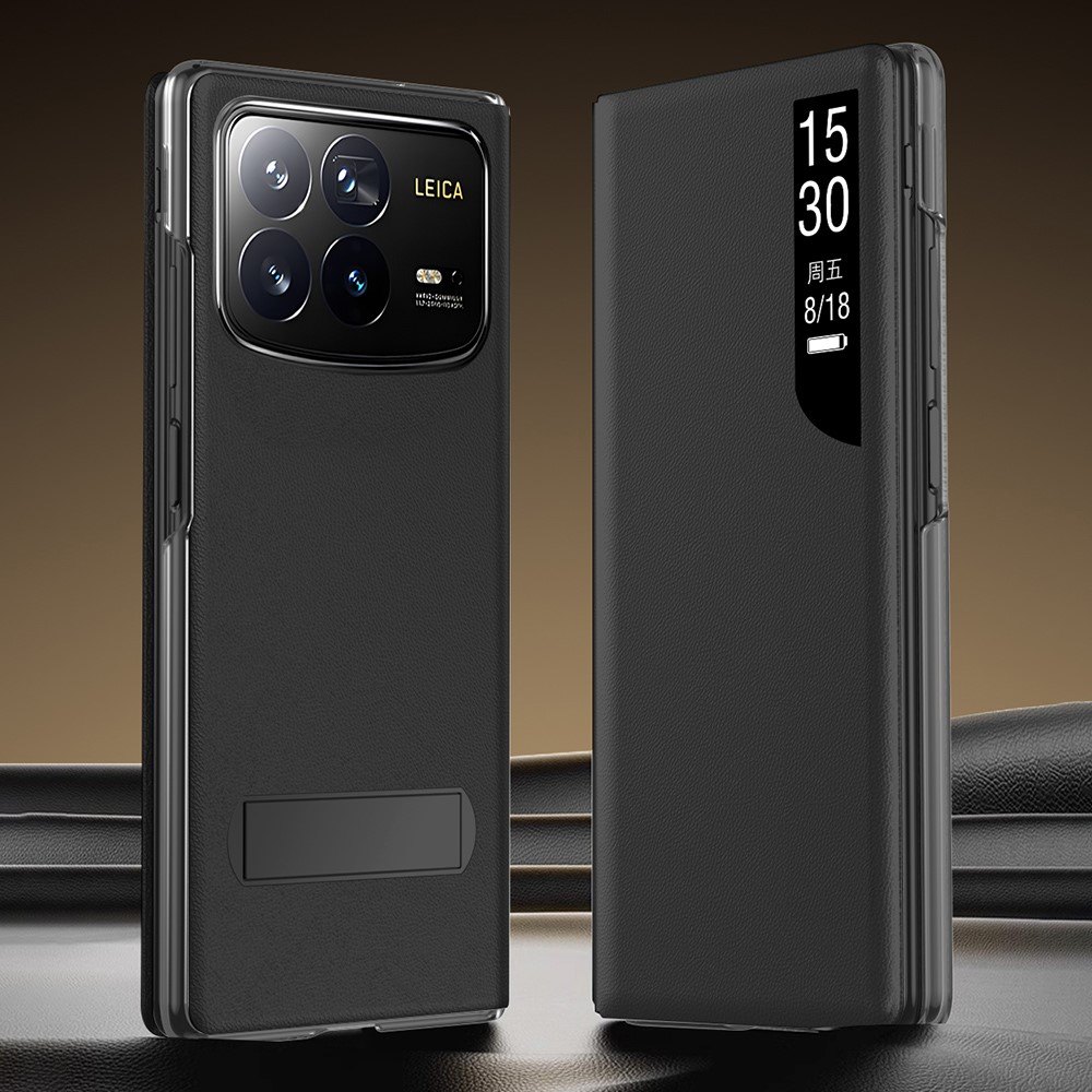 Калъф с Прозорец и Стойка за Xiaomi Mix Fold 4 5G - PU Кожа, Магнитно затваряне, Вкл. Протектор - 3 Цвята