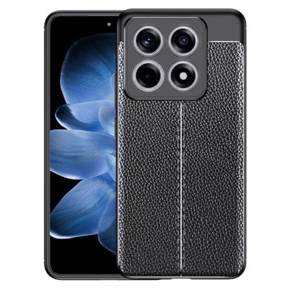 Xiaomi 14T Удароустойчив Litchi Skin Калъф и Протектор