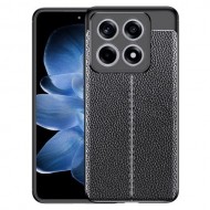Xiaomi 14T Удароустойчив Litchi Skin Калъф и Протектор