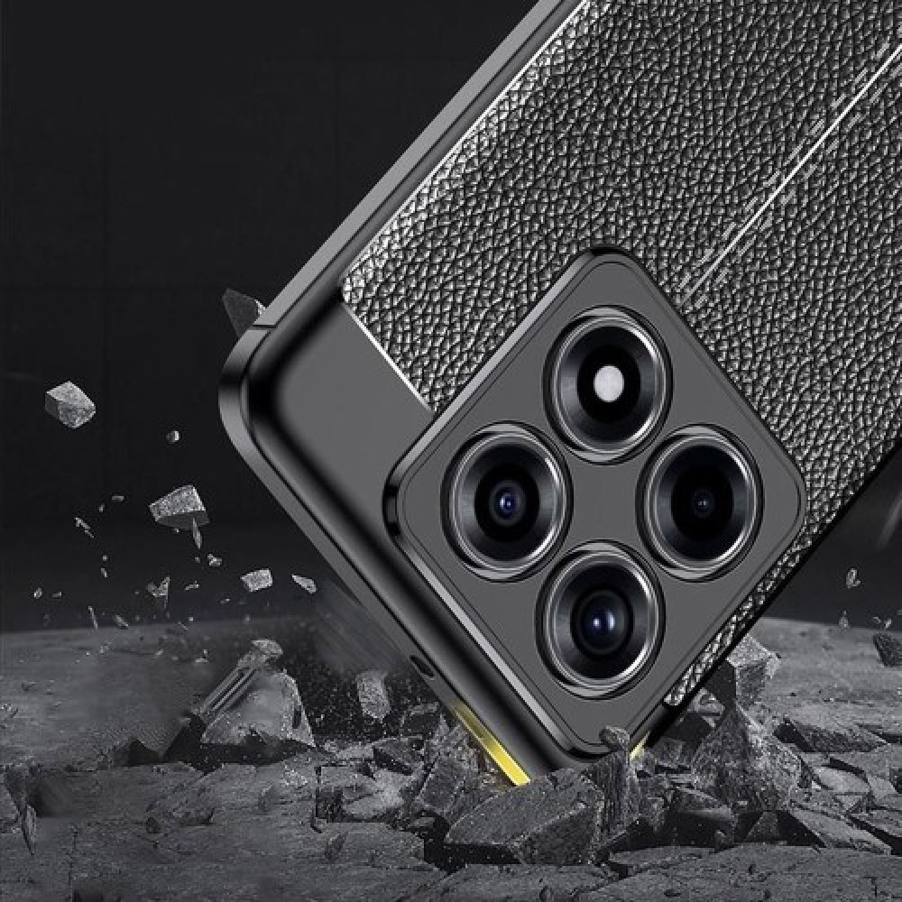 Xiaomi 14T Удароустойчив Litchi Skin Калъф и Протектор