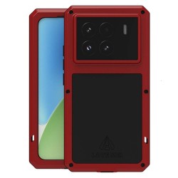 Xiaomi 15 Pro Удароустойчив LOVE MEI Метал + Силикон Калъф + Закалено Стъкло  – Черен, Червен, Сребрист, Жълт