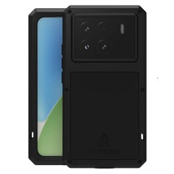 Xiaomi 15 Pro Удароустойчив LOVE MEI Метал + Силикон Калъф + Закалено Стъкло  – Черен, Червен, Сребрист, Жълт