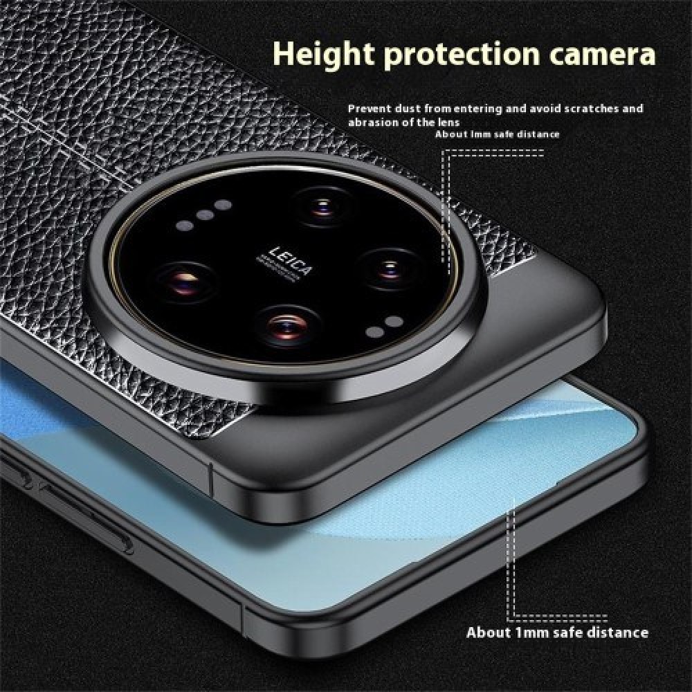 Xiaomi 15 Ultra Удароустойчив Litchi Texture Калъф и Протектор