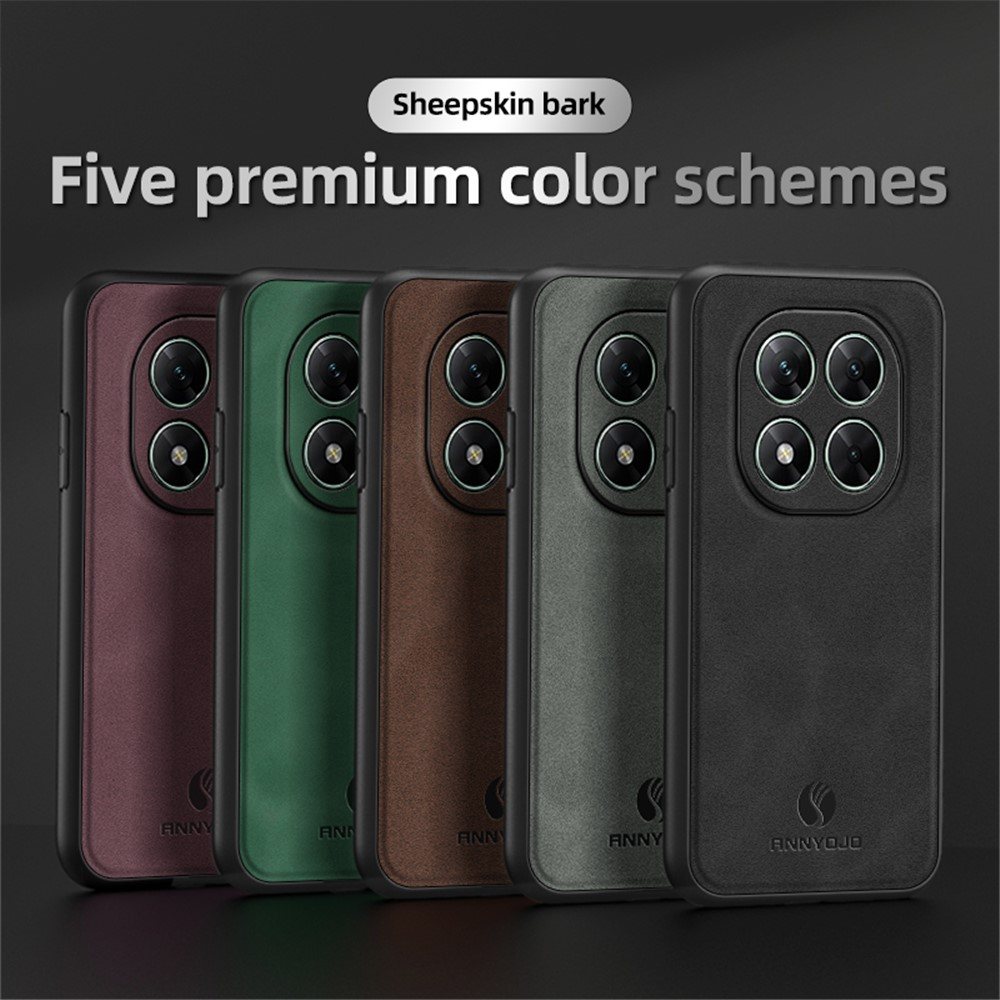 Кожен Калъф ANNYOJO за Xiaomi Poco X7 5G - PU кожа + PC + TPU, Анти-drop, Магнитен, 0.3mm Повдигнати Ръбове, Вкл. Протектор - 5 Цвята