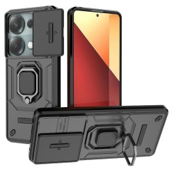 За Xiaomi Redmi Note 14S 4G Удароустойчив PC TPU Калъф с Въртяща Стойка, Капаче за Камерата и Скрийн Протектор – 5 цвята
