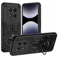 Калъф за Xiaomi Poco X7 5G с Метална Въртяща се Стойка - PC + TPU, Подсилени 0.5mm Ръбове, Шокоустойчив, Вкл. Протектор - 2 Цвята