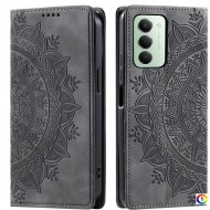 Кожен калъф-портфейл с Протектор за Xiaomi Redmi 15 5G/ 4G, Стойка, Магнитно затваряне, Релефен дизайн, 6 Цвята