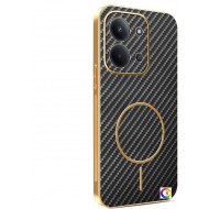Удароустойчив калъф с Протектор за Xiaomi Redmi 15C 5G / 4G / Poco C85 4G | Вълеродно влакно | Electroplated TPU | Цвят: Черен, Розов, Кафяв