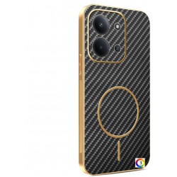 Удароустойчив калъф с Протектор за Xiaomi Redmi 15C 5G / 4G / Poco C85 4G | Вълеродно влакно | Electroplated TPU | Цвят: Черен, Розов, Кафяв