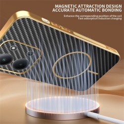 Удароустойчив калъф с Протектор за Xiaomi Redmi 15C 5G / 4G / Poco C85 4G | Вълеродно влакно | Electroplated TPU | Цвят: Черен, Розов, Кафяв