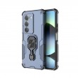 WANLONFENG Защитен калъф с Протектор за Xiaomi Redmi 15 5G/4G | Удароустойчив PC+TPU, Стойка, Темперирано стъкло|Цвят:  Черен, Сив, Син, Лилав, Зелен