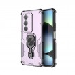 WANLONFENG Защитен калъф с Протектор за Xiaomi Redmi 15 5G/4G | Удароустойчив PC+TPU, Стойка, Темперирано стъкло|Цвят:  Черен, Сив, Син, Лилав, Зелен