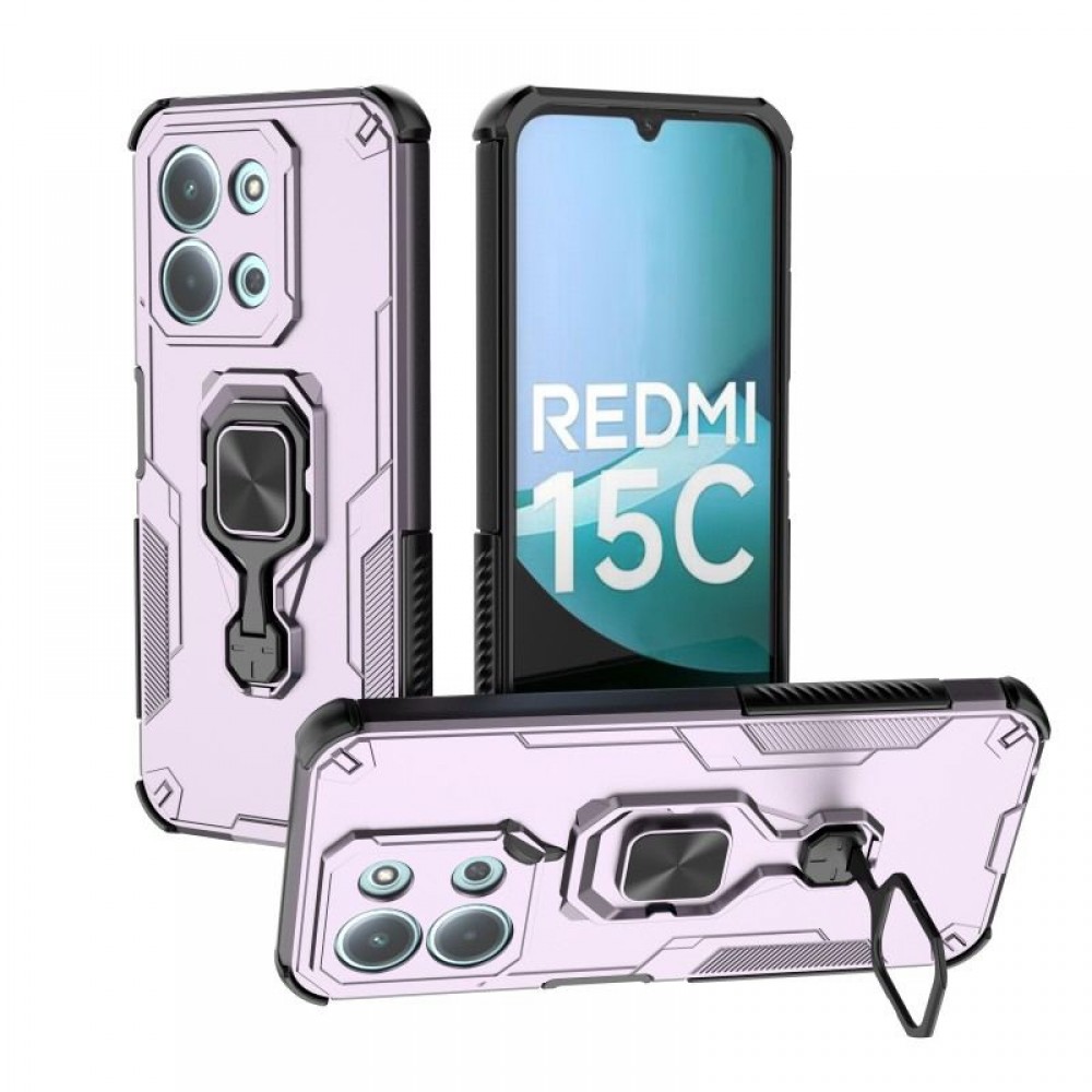 WANLONFENG Удароустойчив кълъф с Протектор за Xiaomi Redmi 15C 5G / 4G / Poco C85 4G - Черен, Син, Сив, Розов, Зелен