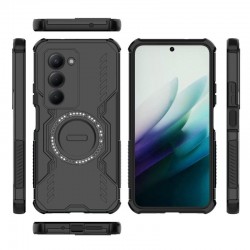WANLONFENG Магнитен Калъф за Xiaomi Redmi 15 5G/4G  | Комплект с 2 Стъклени Протектора | PC + TPU | MagSafe |Цвят: Черен