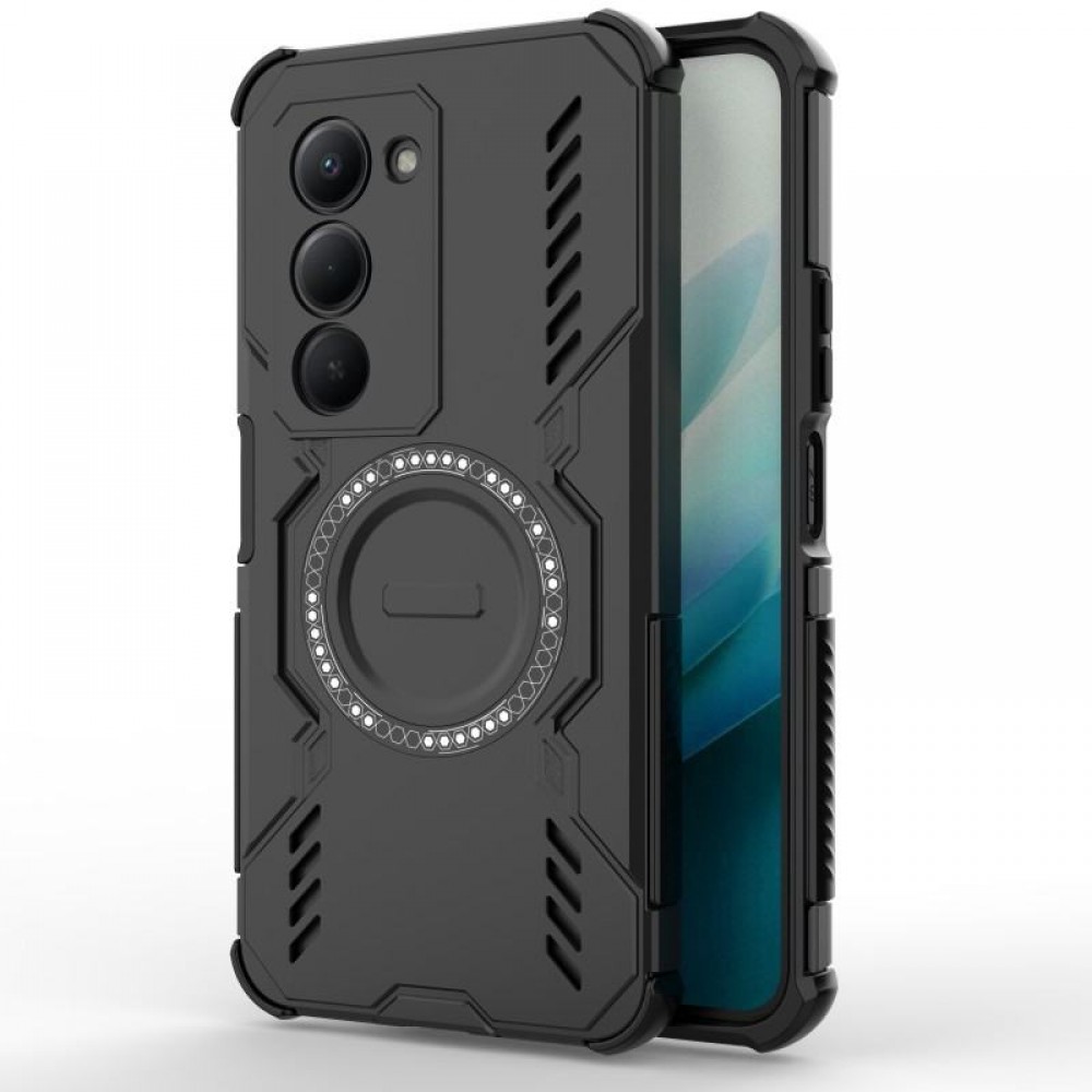WANLONFENG Магнитен Калъф за Xiaomi Redmi 15 5G/4G  | Комплект с 2 Стъклени Протектора | PC + TPU | MagSafe |Цвят: Черен