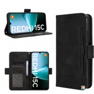 Кожен калъф портфейл с Протектор за Xiaomi Redmi 15C 5G / 4G / Poco C85 4G, Слот за карти и Магнитна катарама, 5 цвята