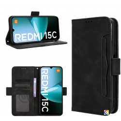 Кожен калъф портфейл с Протектор за Xiaomi Redmi 15C 5G / 4G / Poco C85 4G, Слот за карти и Магнитна катарама, 5 цвята