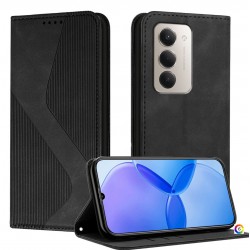Кожен калъф за Xiaomi Redmi 15 5G/4G с протектор, магнитно затваряне и стойка