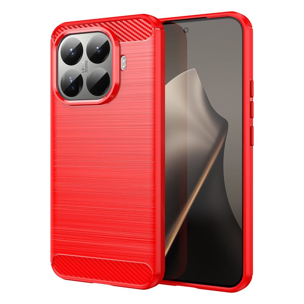 Защитен калъф AMORUS  за Xiaomi 15T Pro | TPU, Въглеродна текстура | Вкл. Протектор | Черен, Червен, Тъмносин