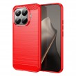 Защитен калъф AMORUS  за Xiaomi 15T Pro | TPU, Въглеродна текстура | Вкл. Протектор | Черен, Червен, Тъмносин