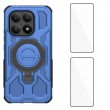 WANLONFENG Калъф (PC + TPU) със Стойка за Xiaomi 15T | 2 бр. Стъклени Протектори | Усилена защита | 4 Цвята