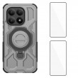 WANLONFENG Калъф (PC + TPU) със Стойка за Xiaomi 15T | 2 бр. Стъклени Протектори | Усилена защита | 4 Цвята