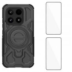 WANLONFENG KJ Калъф за Xiaomi 17 - PC+TPU, Скрита стойка, 2 стъкла, Голям отвор за камера, 4 цвята