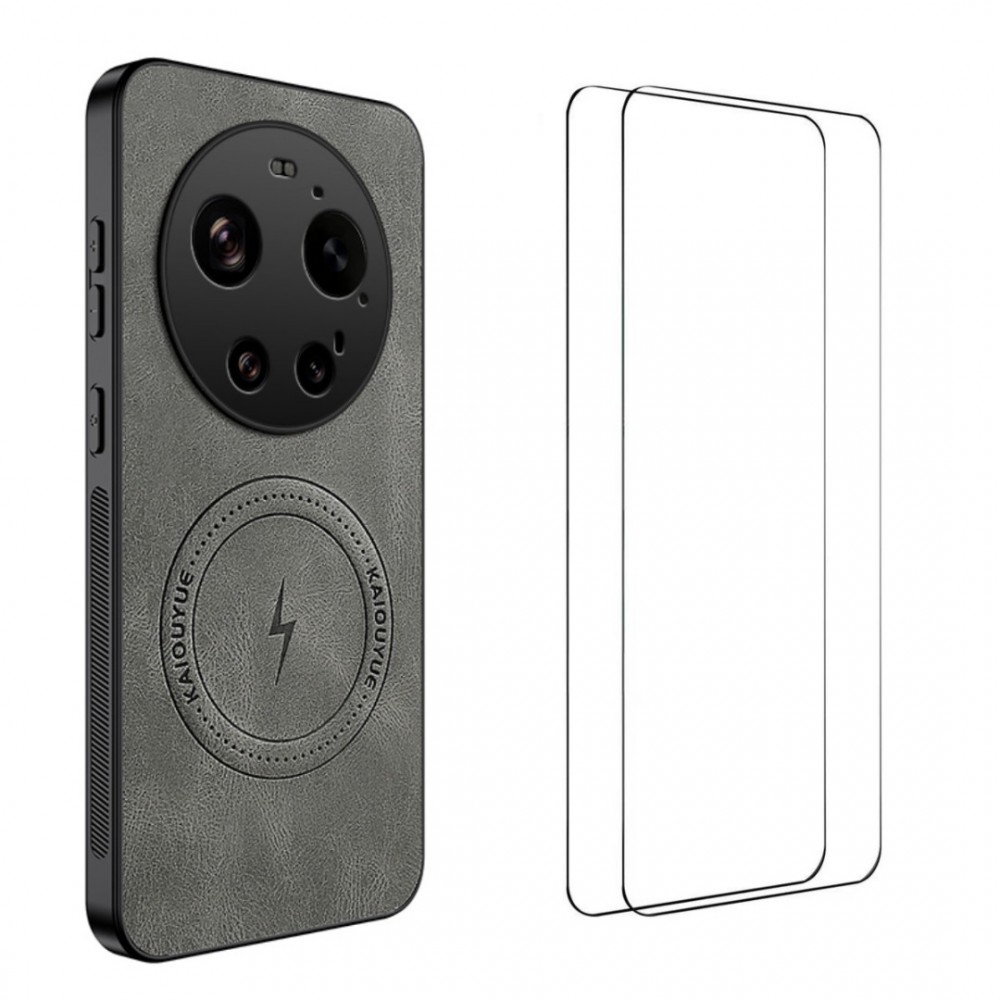WANLONFENG SD Магнитен Калъф за Xiaomi 17 Ultra 5G - PC+TPU, Nappa текстура, 2 стъкла, 4 цвята