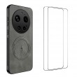 WANLONFENG SD Магнитен Калъф за Xiaomi 17 Ultra 5G - PC+TPU, Nappa текстура, 2 стъкла, 4 цвята
