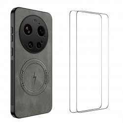 WANLONFENG SD Магнитен Калъф за Xiaomi 17 Ultra 5G - PC+TPU, Nappa текстура, 2 стъкла, 4 цвята