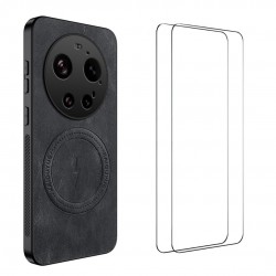 WANLONFENG SD Магнитен Калъф за Xiaomi 17 Ultra 5G - PC+TPU, Nappa текстура, 2 стъкла, 4 цвята