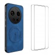 WANLONFENG SD Магнитен Калъф за Xiaomi 17 Ultra 5G - PC+TPU, Nappa текстура, 2 стъкла, 4 цвята